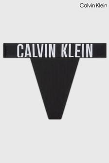 أسود - سروال داخلي رفيع برجل عالية وشعار من Calvin Klein (B82506) | 10 ر.ع