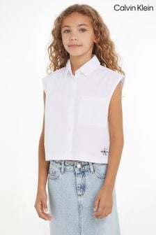 Calvin Klein White Monogram Woven Shirt (B82562) | OMR26 - OMR31