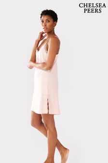 Chelsea Peers Pink Satin Lace Trim Slip Nightdress (B82583) | HK$411
