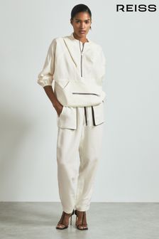 Atelier Linen Blend Hooded Sports Jacket (B82690) | kr7 230