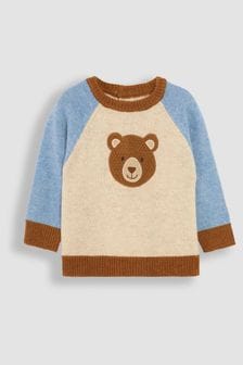 JoJo Maman Bébé Natural Bear Colour Block Lambswool Jumper (B82706) | ₪ 141