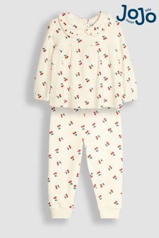 JoJo Maman Bébé Cream Pretty Cherry Pyjamas (B82771) | €34