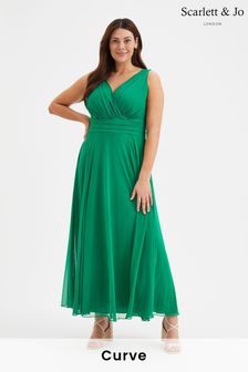 أخضر - فستان ماكسي شبكي Nancy Marilyn من Scarlett & Jo (B82825) | 44 ر.ع
