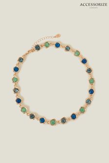 Accessorize Green Gem Collar Necklace (B82832) | kr208