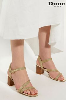 Dune London Gold Jelen Rope Block Heel Sandals (B82938) | $135
