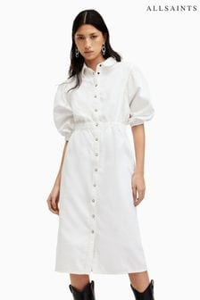 AllSaints White Osa Denim Dress (B82985) | kr2,064