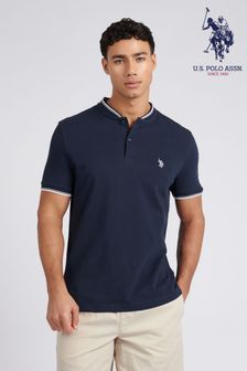 U.S. Polo Assn. Mens Regular Fit Blue Baseball Polo Shirt (B83317) | 272 QAR