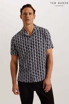Ted Baker Black Rhin T Geo Print Shirt (B83565) | 458 QAR