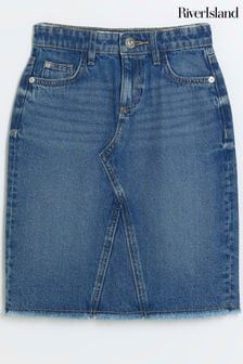 River Island Blue Girls Classic Midwash Midi Skirt (B83592) | ₪ 101 - ₪ 141