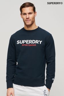 Superdry Blue Sportswear Logo Loose Crew Sweatshirt (B83733) | SGD 106