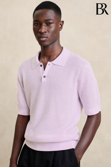 Banana Republic Purple Point Sur Cotton Short Sleeve Polo Shirt (B83785) | €80