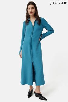 أزرق - Jigsaw Japanese Crepe Shirt Dress (B83858) | 1,248 د.إ