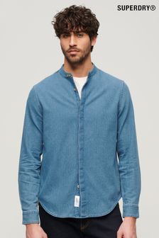 Superdry Blue Merchant Grandad Shirt (B83878) | SGD 106