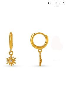 Orelia London 18k Gold Plating Sunburst Charm Micro Hoops Earrings (B83896) | kr286