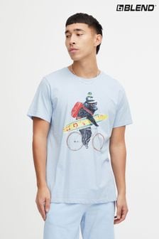 Blend Blue Printed Short Sleeve T-Shirt (B83967) | 89 QAR