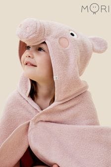 MORI Kids Pink 100% Cotton Peppa Pig Hooded Towel