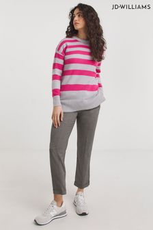 Jd Williams Hairy Langer Pullover mit Streifen, Pink (B84326) | 49 €