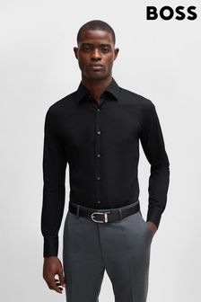 BOSS Black Slim Fit Easy-Iron Shirt In Stretch-Cotton Poplin (B84380) | HK$1,032