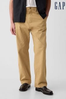 Brązowy - Spodnie typu chino Gap w stylu lat 90. o luźnym kroju (B84545) | 285 zł