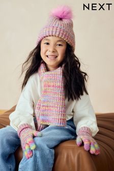 Multi Rainbow Hat Gloves And Scarf Set (3-16yrs) (B84572) | $32 - $37