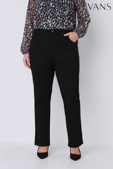 Evans Curve Black Straight Leg Jeans