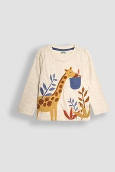 JoJo Maman Bébé Stone Giraffe Appliqué Pocket Top (B84844) | $31