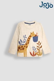 JoJo Maman Bébé Stone Giraffe Appliqué Pocket Top (B84844) | $31