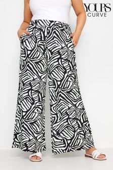 Yours Curve Black Jersey Wide Leg Trousers (B84865) | OMR14