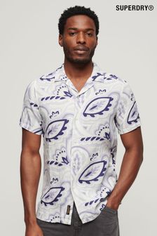 Grey - Superdry Short Sleeve Hawaiian Printed Shirt (B85140) | kr1 100