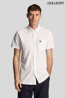 Lyle & Scott Short Sleeve Pique White Shirt (B85225) | kr844
