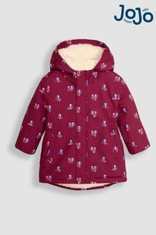 JoJo Maman Bébé Berry Hedgehog Hooded Cosy Lined Printed Parka (B85248) | $85 - $88