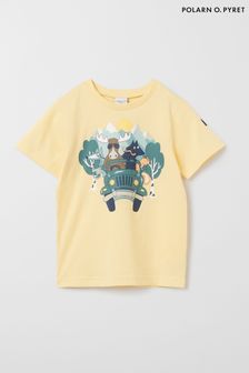 Желтый - Polarn O Pyret  Organic Cotton Floral Print T-shirt (B85578) | €19