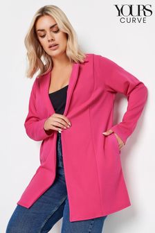 Yours Curve Pink Longline Blazer (B85615) | OMR18