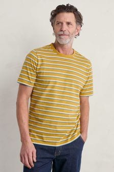 Seasalt Cornwall Yellow Mens Seven Seas Sailor T-Shirt (B85621) | €45