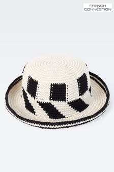 French Connection White 100% Cotton Crochet Hat (B85683) | $48