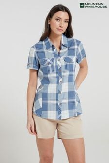 Mountain Warehouse Blue Womens Holiday Cotton Shirt (B85793) | kr550