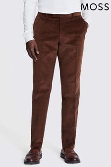 MOSS Slim Fit Orange Copper Corduroy Trousers (B85807) | $137