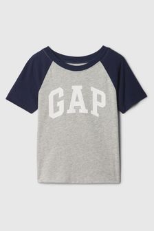 Gap Grey/Black Cotton Logo Short Sleeve Baby T-Shirt (Newborn-5yrs) (B85810) | €11