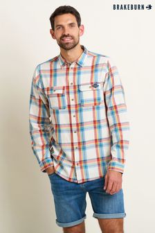 Brakeburn White/Multi 100% Cotton Check Long Sleeve Shirt (B85865) | $86