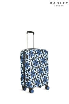 Radley London Medium Blue Marquetry Radley 4 Wheel Suitcase (B85882) | LEI 985