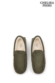 Chelsea Peers Green Mens Suedette Moccasin Slippers (B85913) | SGD 68