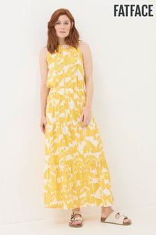 FatFace Yellow Marina Med Geo Cotton/Linen Mix Maxi Skirt (B86444) | $76