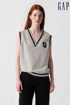 Gap Grey Vintage Soft Oversized V Neck Vest (B86458) | kr460