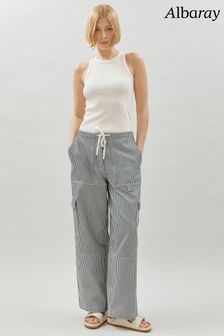 Albaray Cotton Ticking Stripe Cargo Black Trousers (B86494) | €113