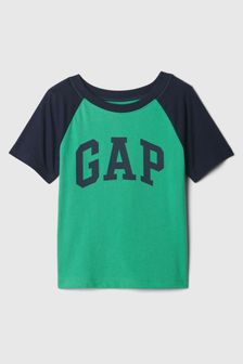Зеленый - Хлопковая футболка для малышей с короткими рукавами и логотипом Gap (новорожденных - 5 лет) (B86509) | €11