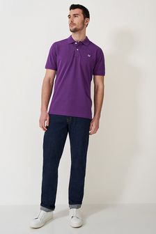 深紫色 - Crew Clothing淨色棉質經典Polo衫 (B86549) | NT$1,870
