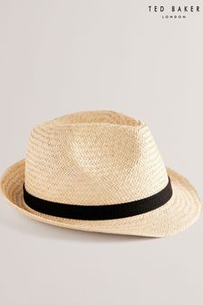Ted Baker Natural Panns Straw Trilby Webbing Trim Hat (B86553) | KRW96,100
