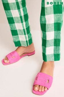 Boden Pink Stitch Cut Out Snaffle Sliders (B86566) | AED444