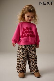 Bright Pink Printed 100% Cotton Sweatshirt and Wide Leg Set (3mths-7yrs) (B86597) | $26 - $33