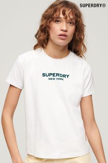 Superdry White Sport Luxe Graphic T-Shirt (B86607) | 134 QAR